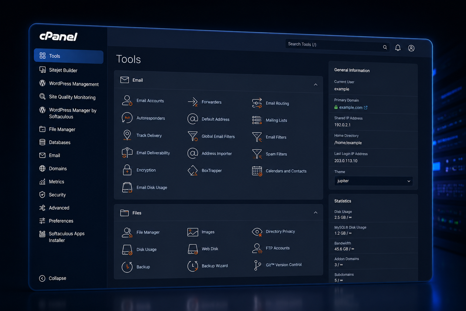cPanel Dashboard